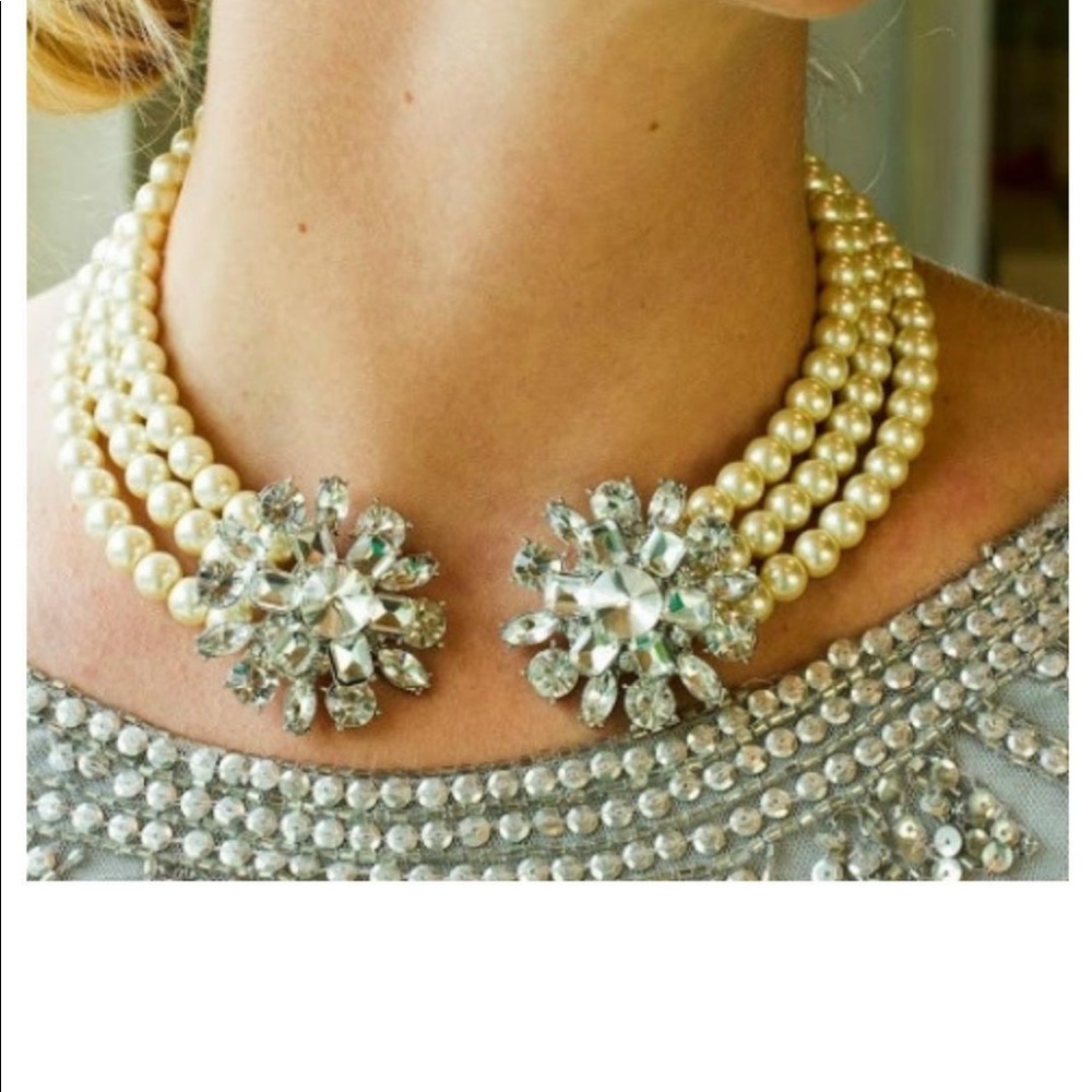 John Wind Pearl and Crystal Collar Necklace